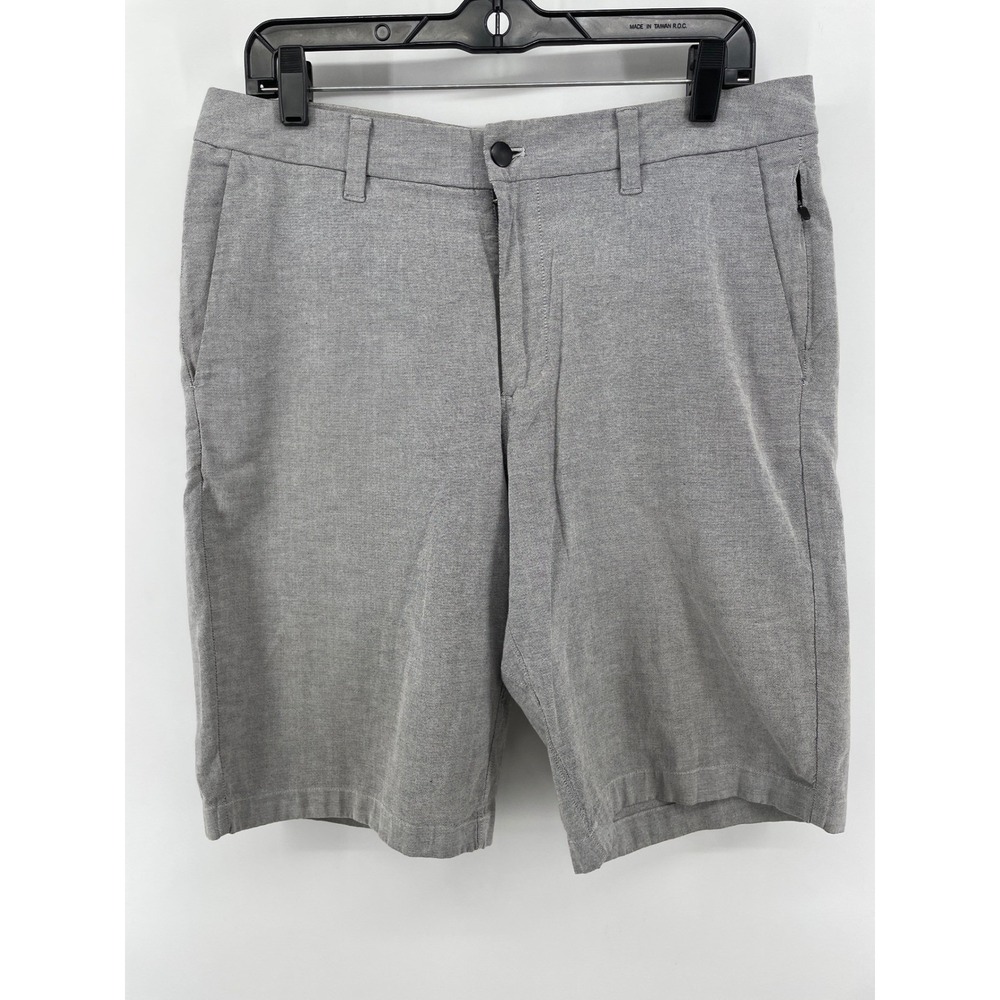 Lululemon Commission Shorts Mens 32 Grey Textured Tech Stretch Chino Commuter